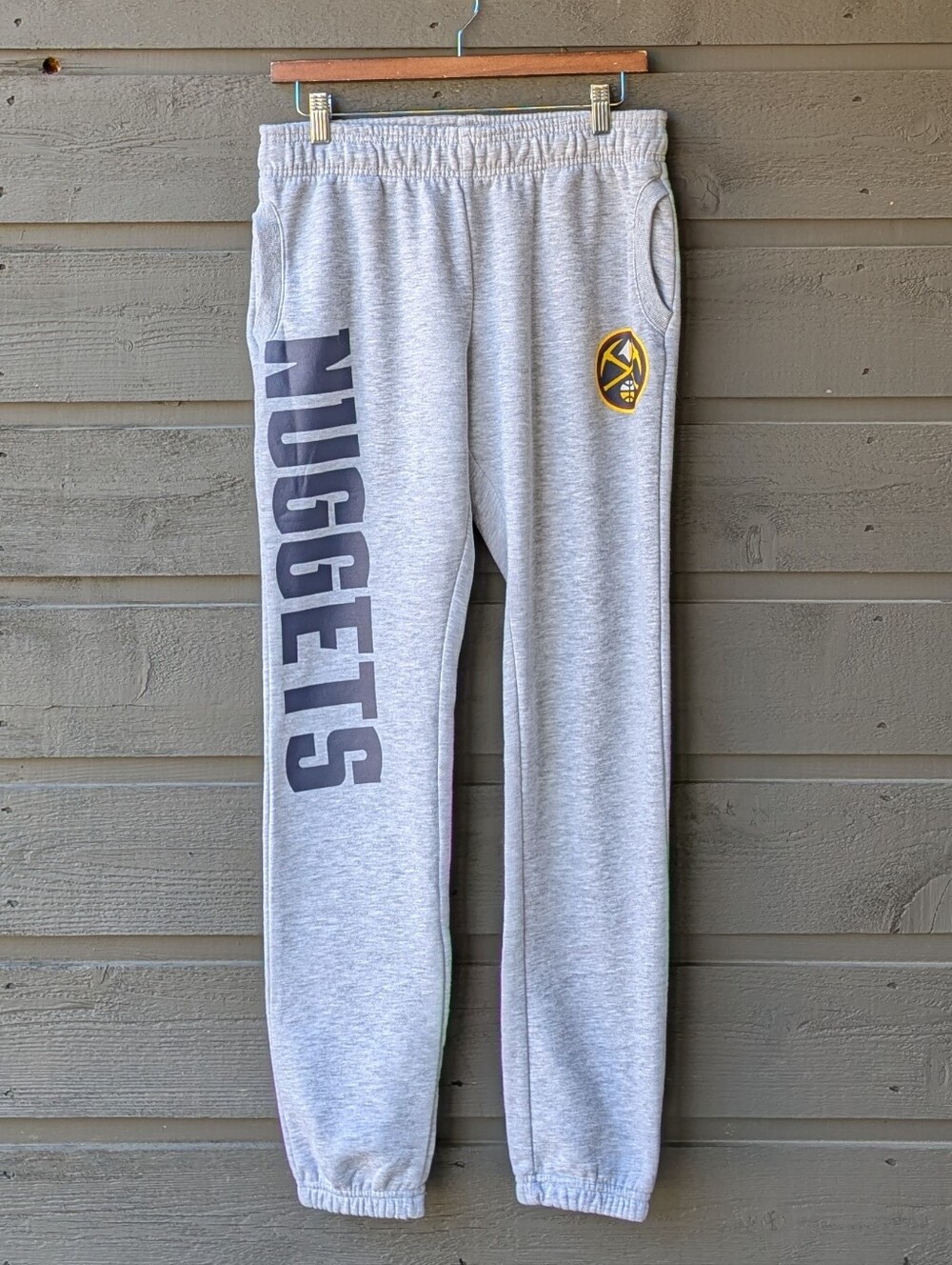Ultra Game NBA Denver Nuggets Gray Logo Sweatpants Size Medium